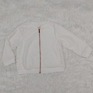 Cat & Jack White Zip up Jacket 18M